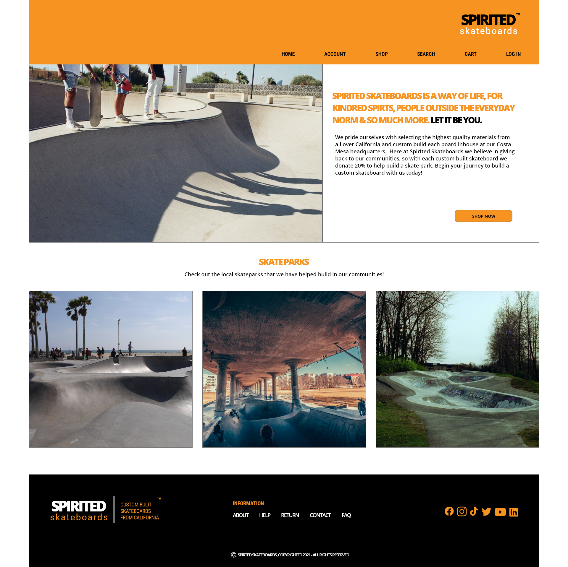 spirited skateboards hi-fi home page